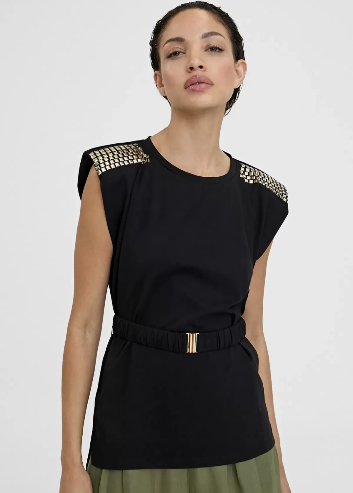 Outlet Camiseta con cinturon Camisetas Y Tops