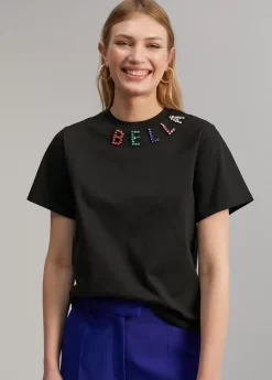 Hot Camiseta detalle pedrería Camisetas Y Tops