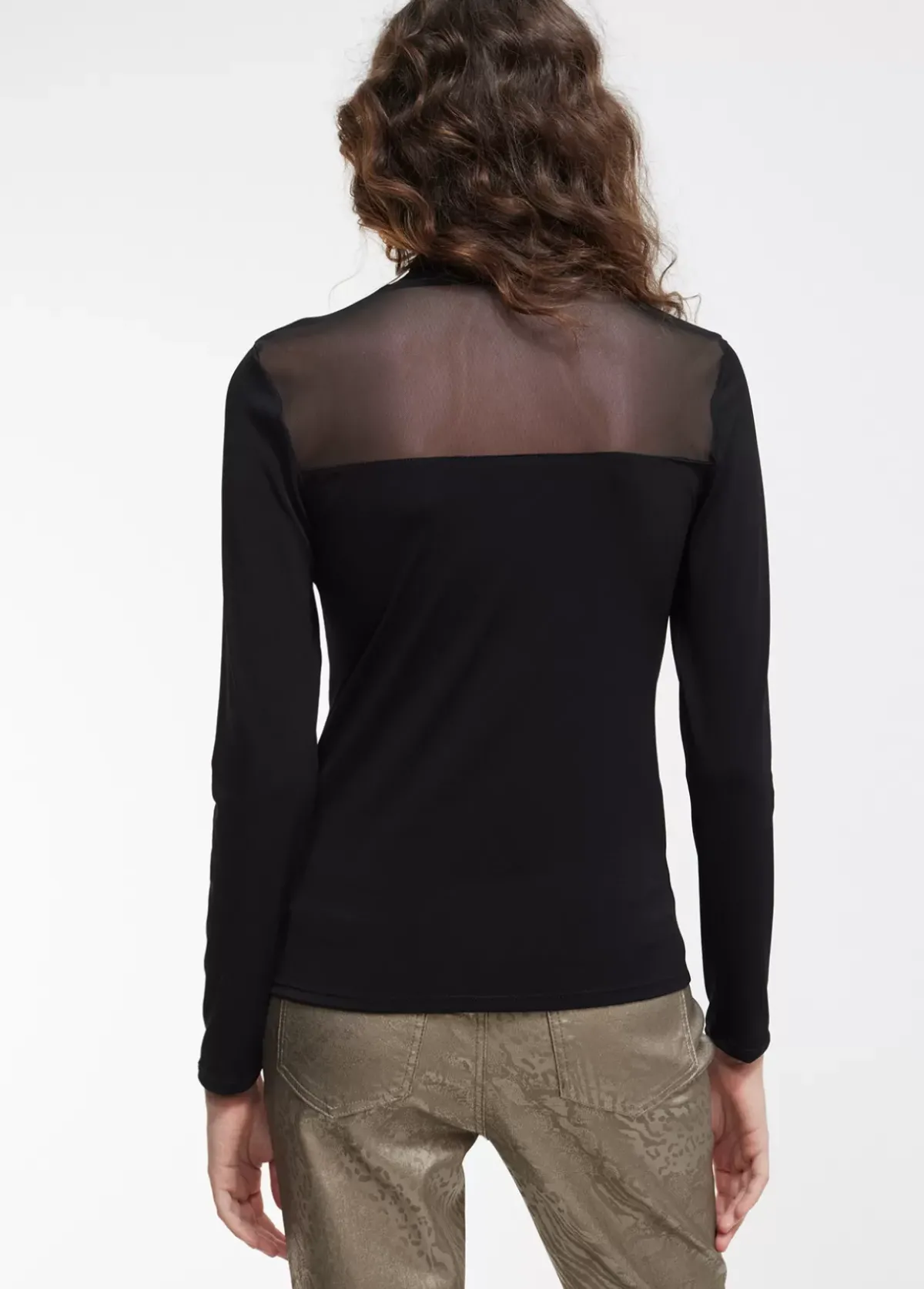 Clearance Camiseta detalle transparencia Camisetas Y Tops