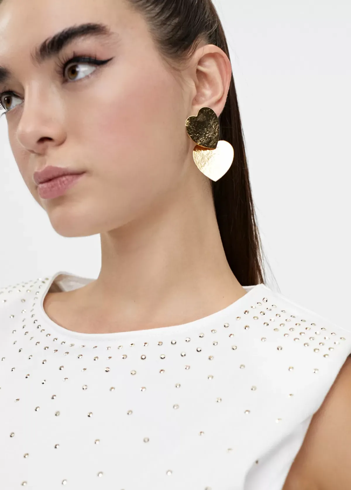 Discount Camiseta hombreras strass Camisetas Y Tops