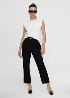 Discount Camiseta hombreras strass Camisetas Y Tops