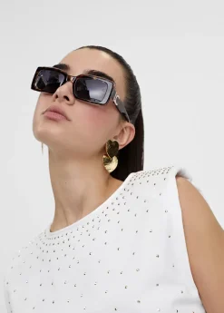 Discount Camiseta hombreras strass Camisetas Y Tops