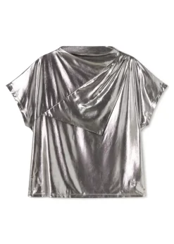 Sale Camiseta laminada plata Camisetas Y Tops