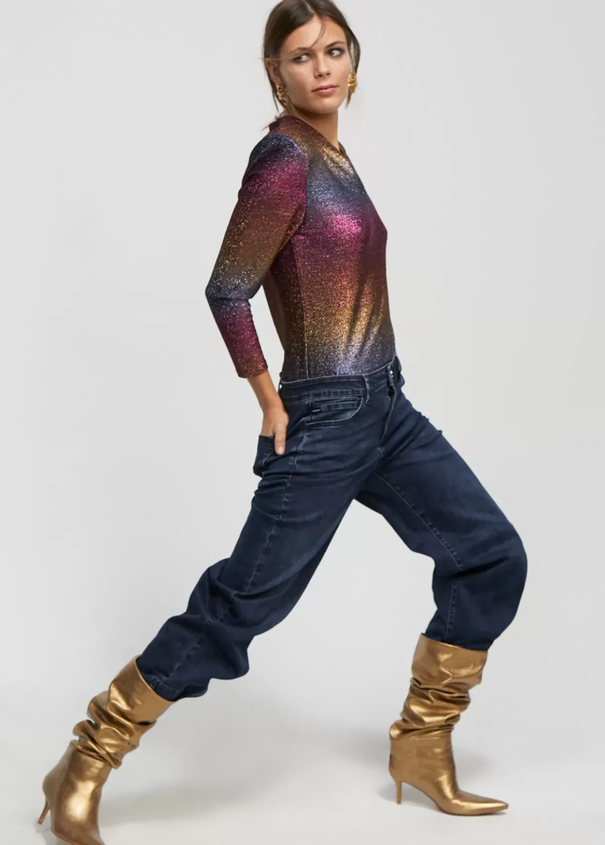 Hot Camiseta lúrex Camisetas Y Tops