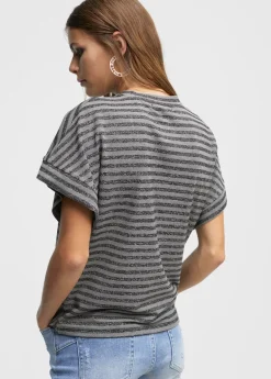 Discount Camiseta rayas manga sisa Camisetas Y Tops