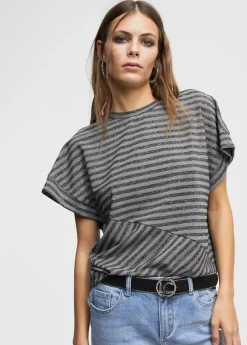 Discount Camiseta rayas manga sisa Camisetas Y Tops