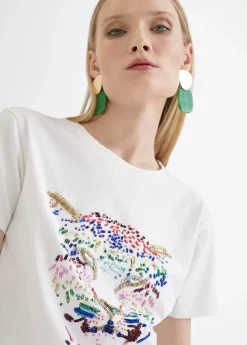 Online Camiseta tigre bordado Camisetas Y Tops