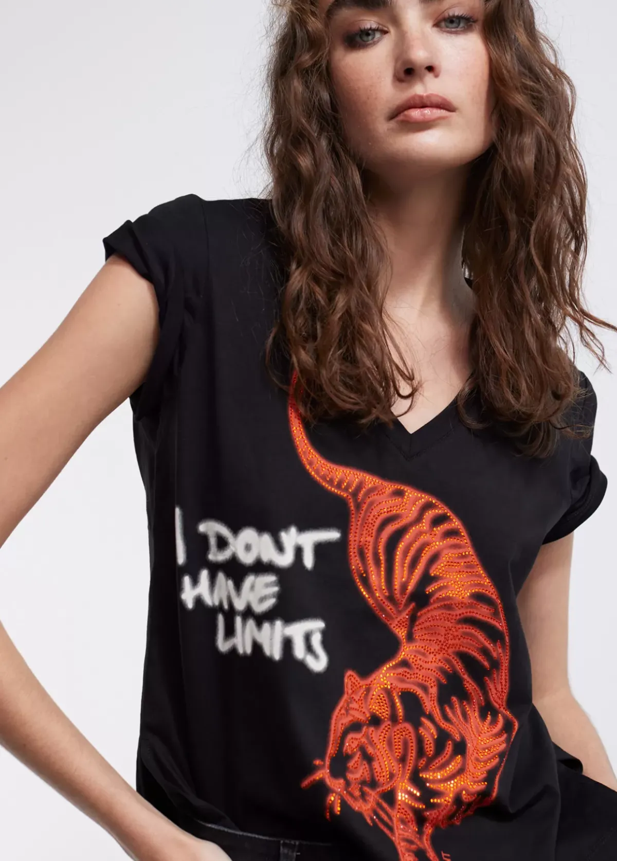 Outlet Camiseta tigre strass Camisetas Y Tops