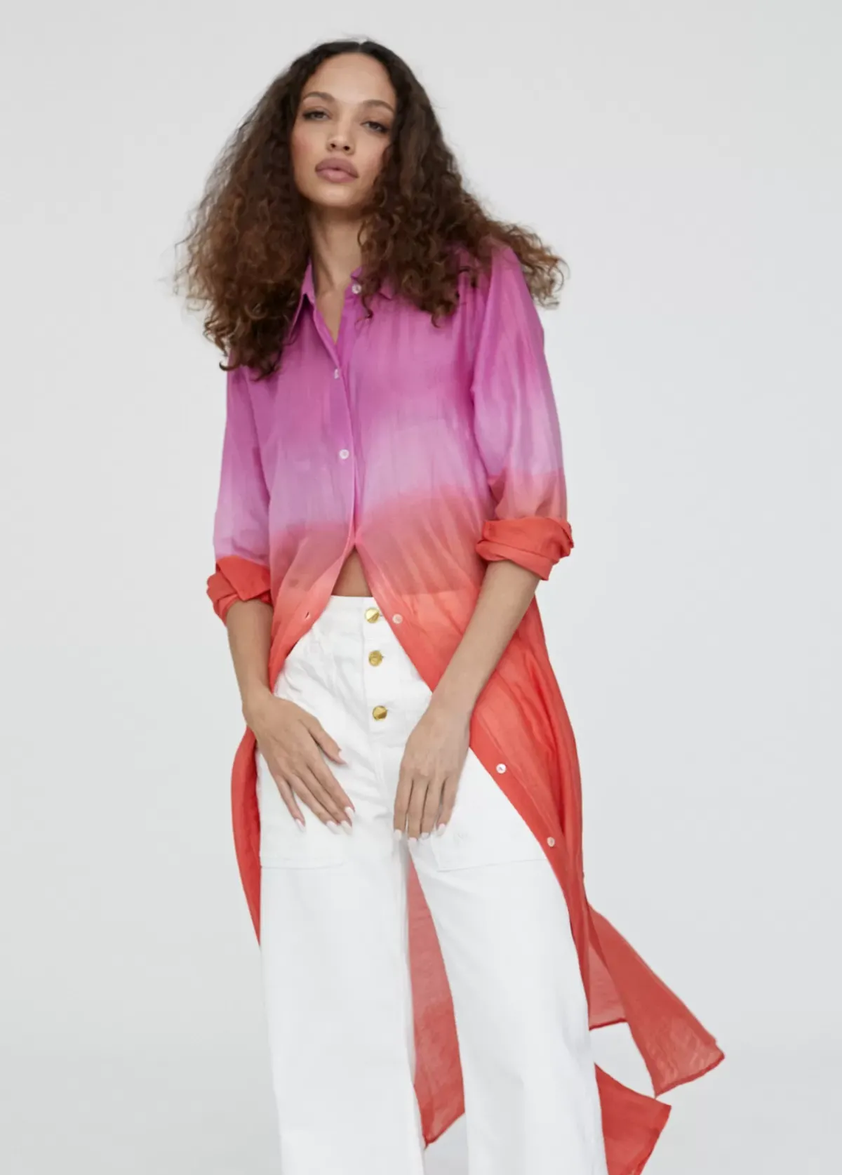 Hot Camisola larga tie dye Camisas Y Blusas|Baño