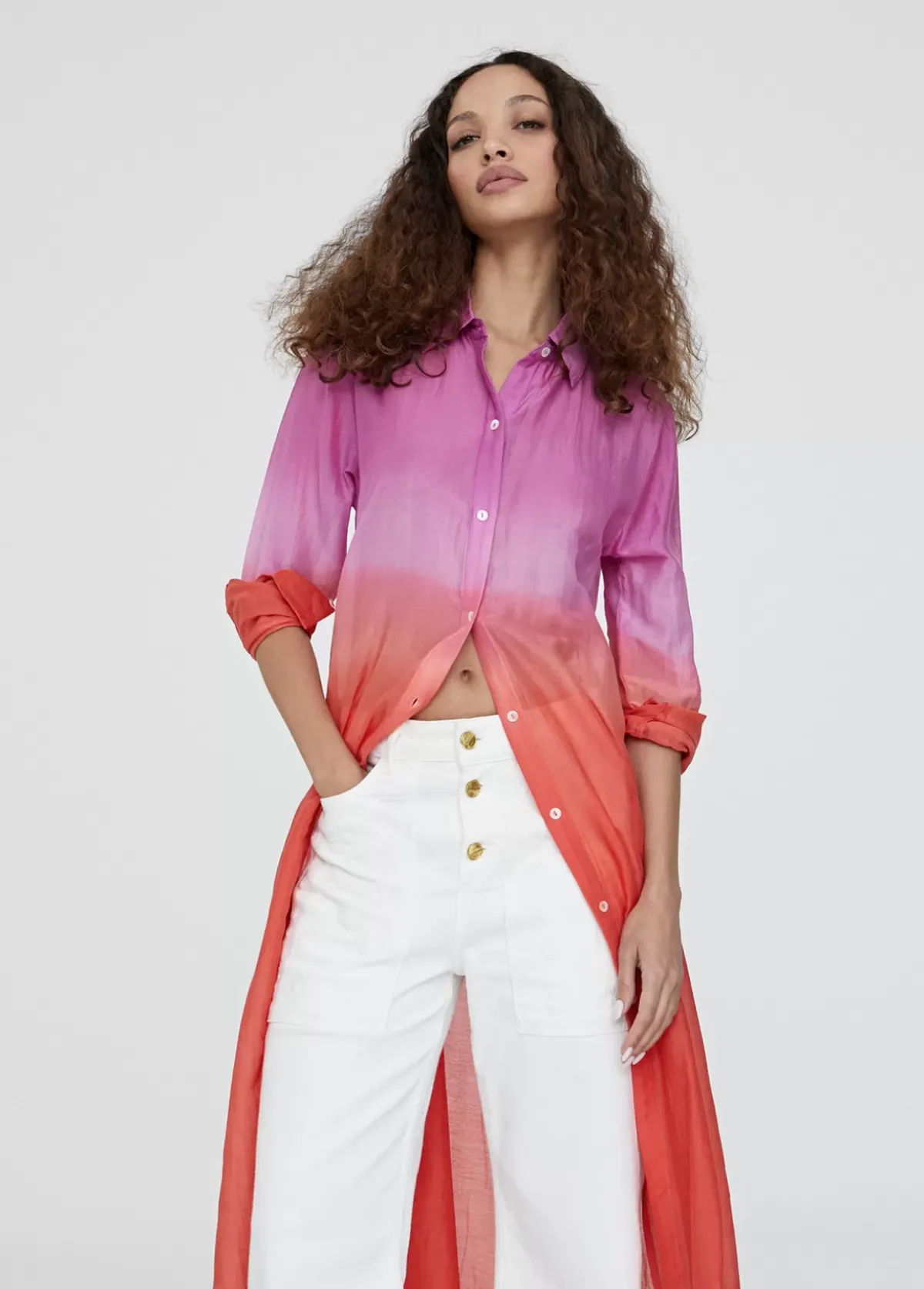 Hot Camisola larga tie dye Camisas Y Blusas|Baño