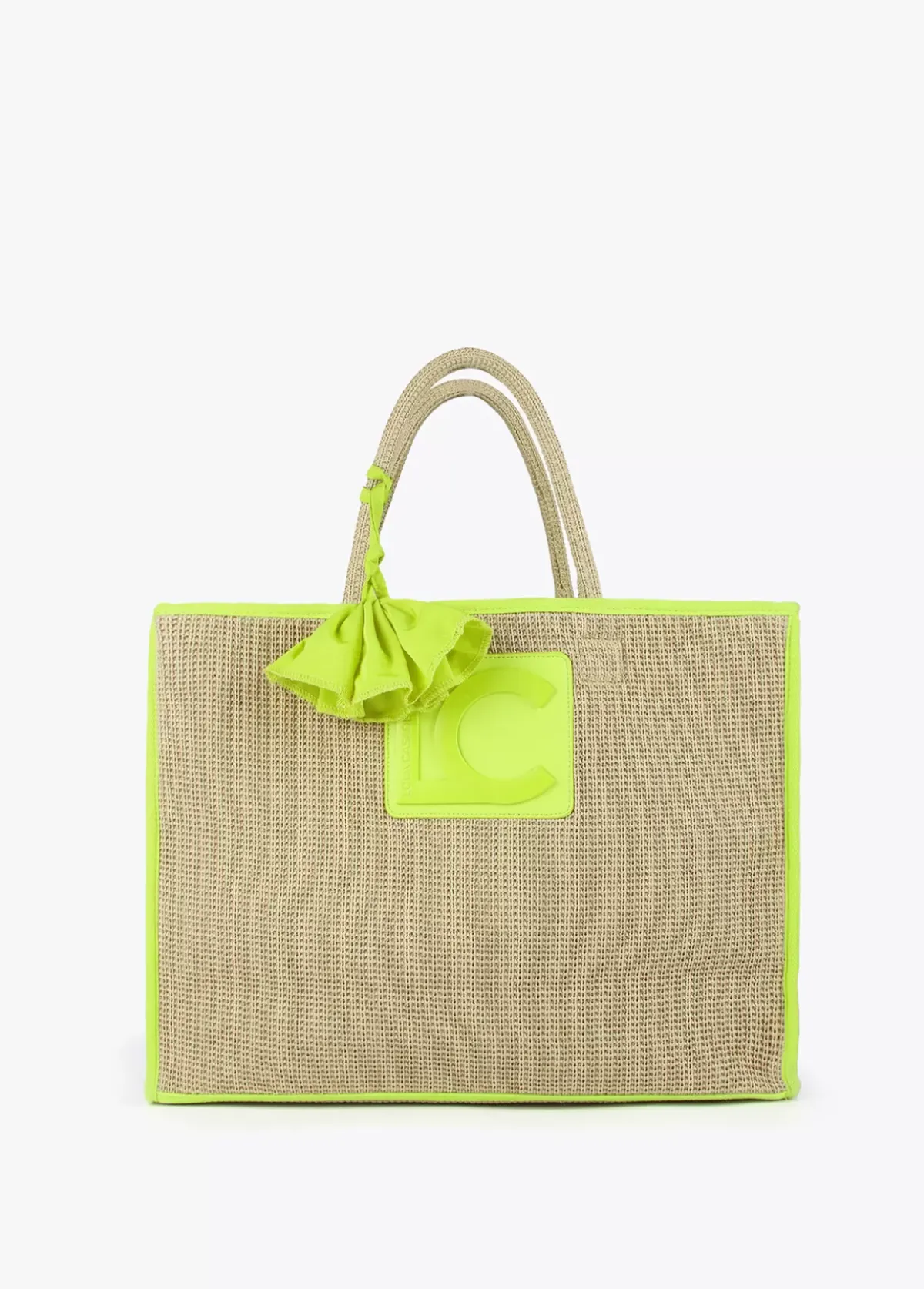 Outlet Capazo con ribetes color fluor Bolsos|Baño