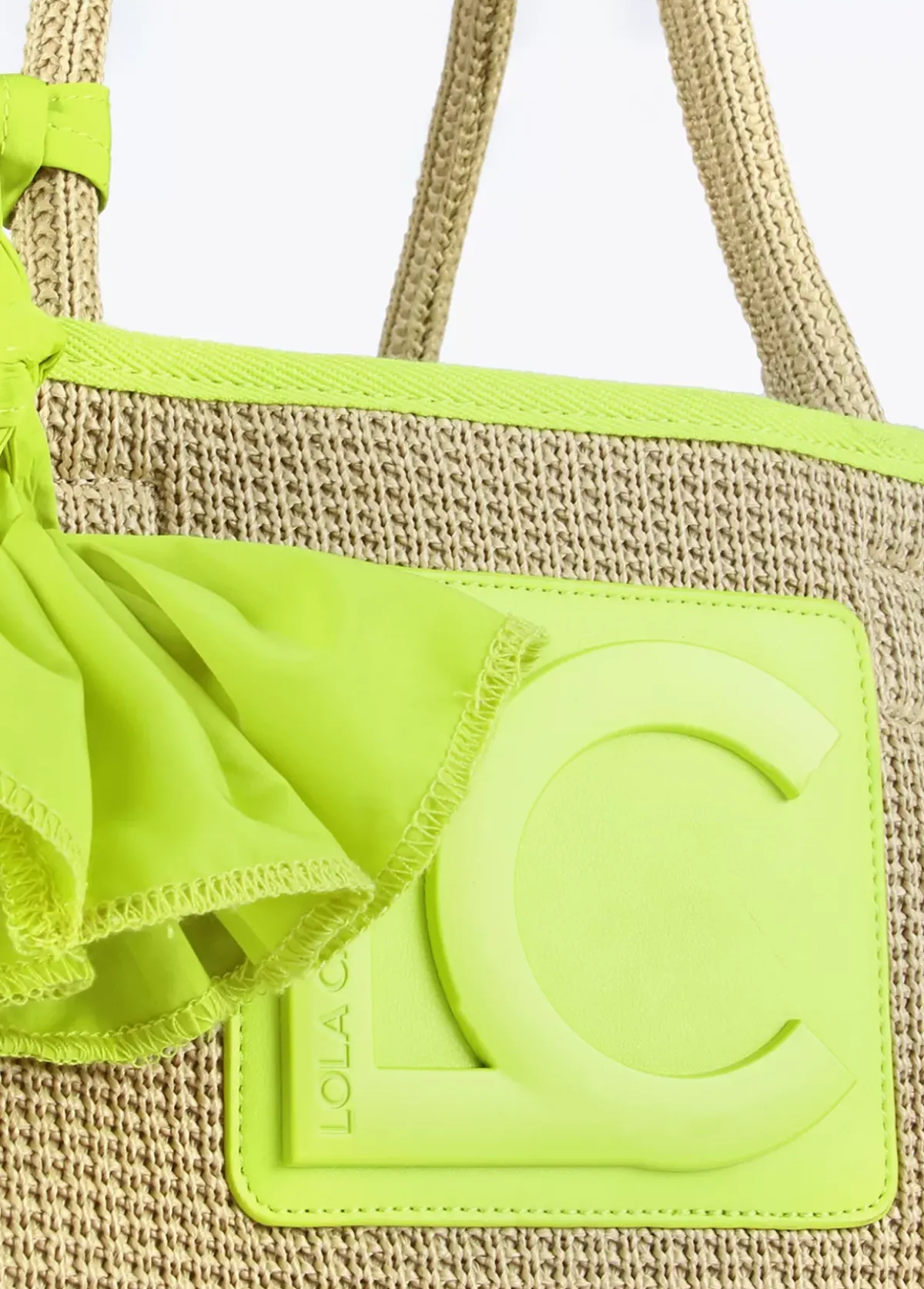 Outlet Capazo con ribetes color fluor Bolsos|Baño