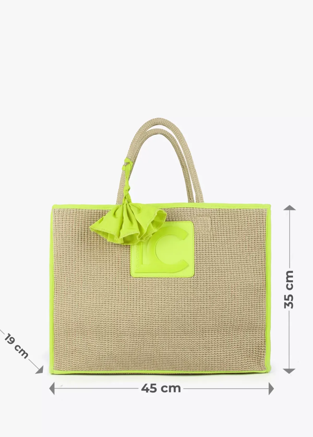 Outlet Capazo con ribetes color fluor Bolsos|Baño