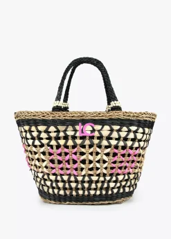 Hot Capazo trenzado gométrico Bolsos|Baño