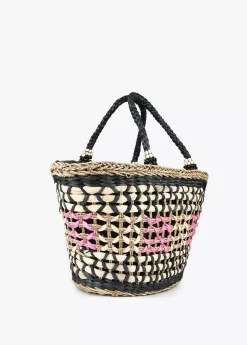 Hot Capazo trenzado gométrico Bolsos|Baño