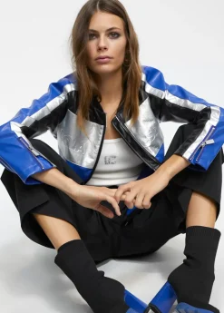 Outlet Cazadora biker tricolor Abrigos Y Cazadoras|Chaquetas Y Gabardinas