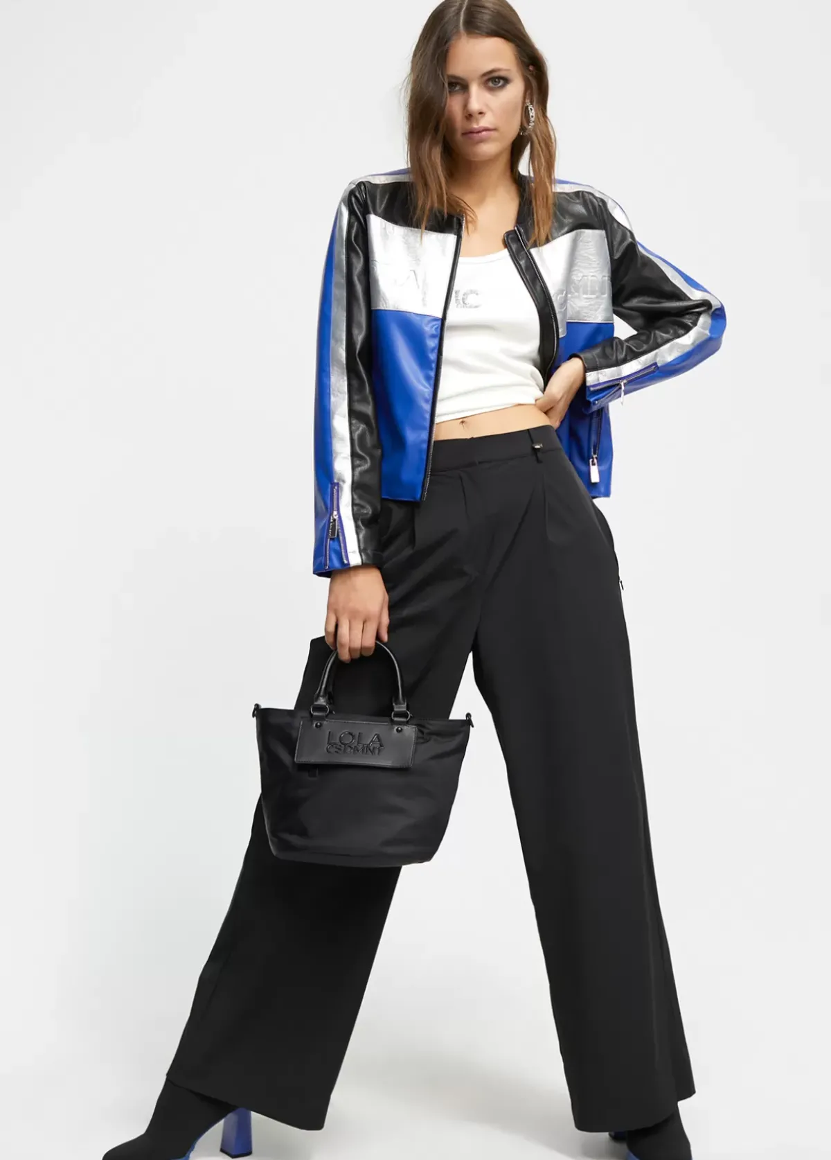 Outlet Cazadora biker tricolor Abrigos Y Cazadoras|Chaquetas Y Gabardinas