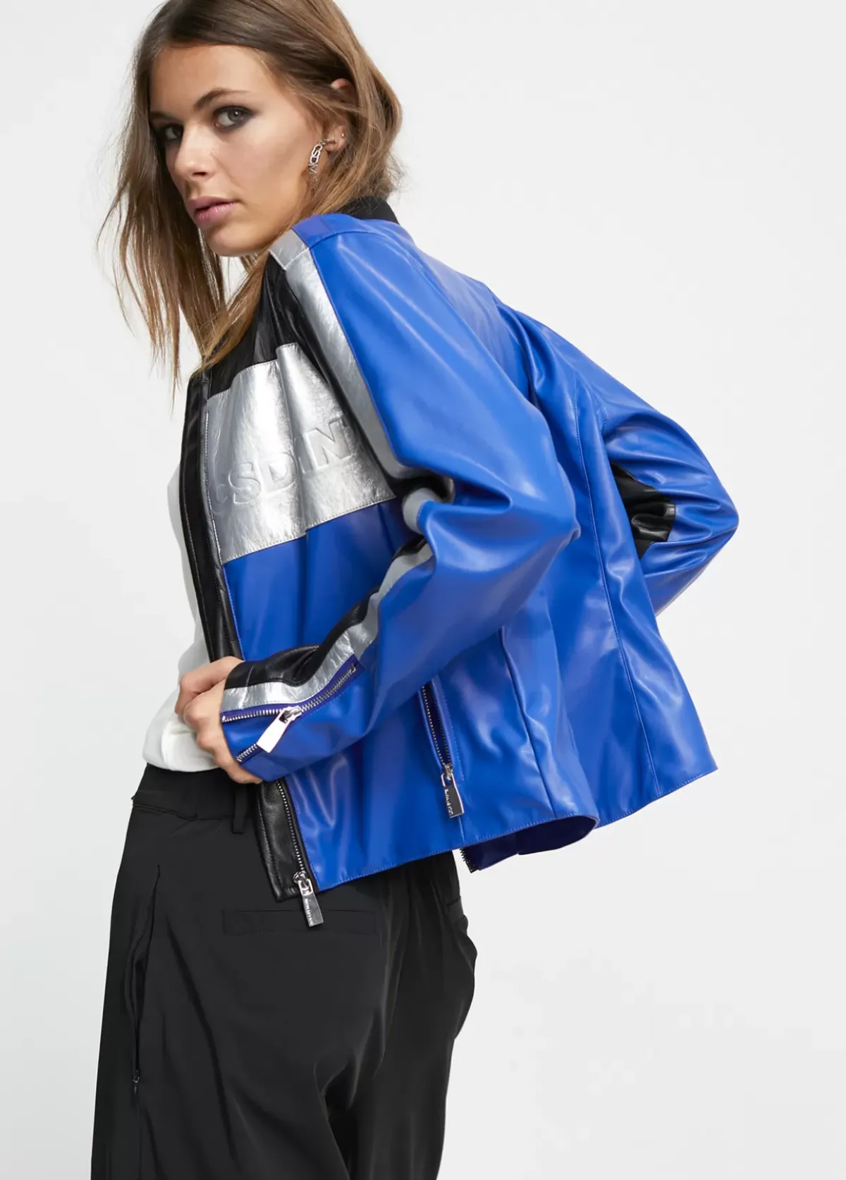 Outlet Cazadora biker tricolor Abrigos Y Cazadoras|Chaquetas Y Gabardinas