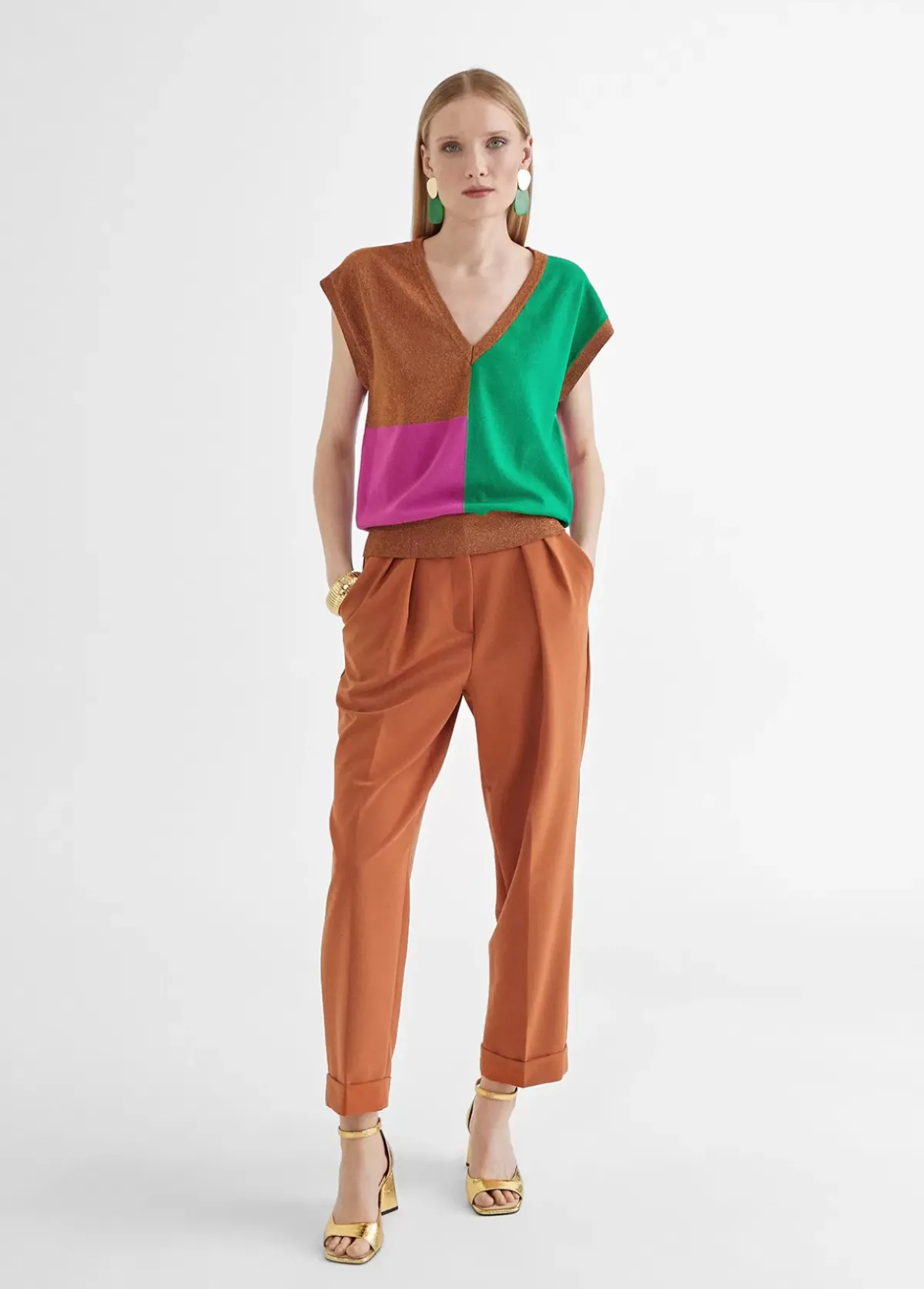 Sale Chaleco punto multicolor Camisetas Y Tops|Punto