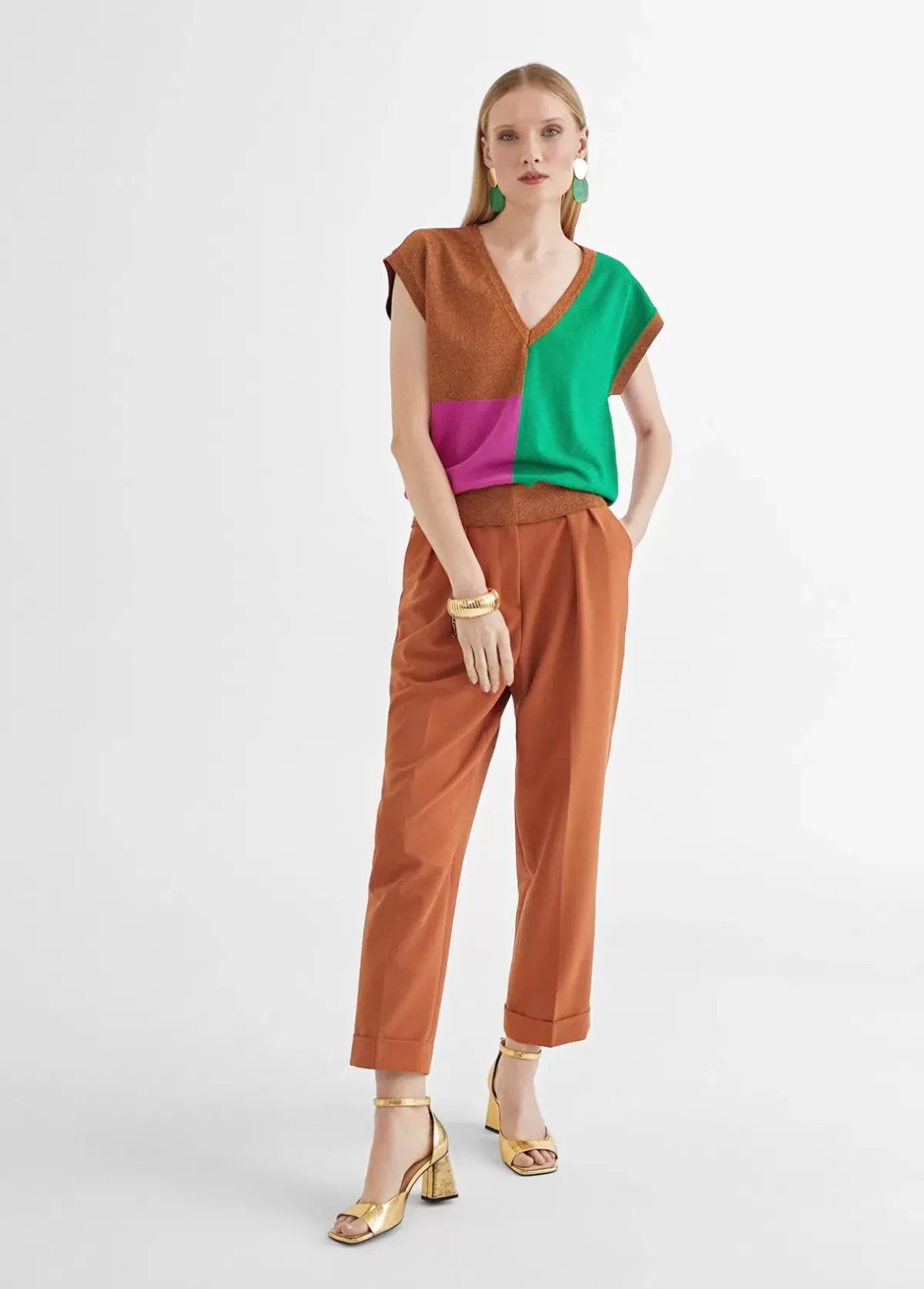 Sale Chaleco punto multicolor Camisetas Y Tops|Punto