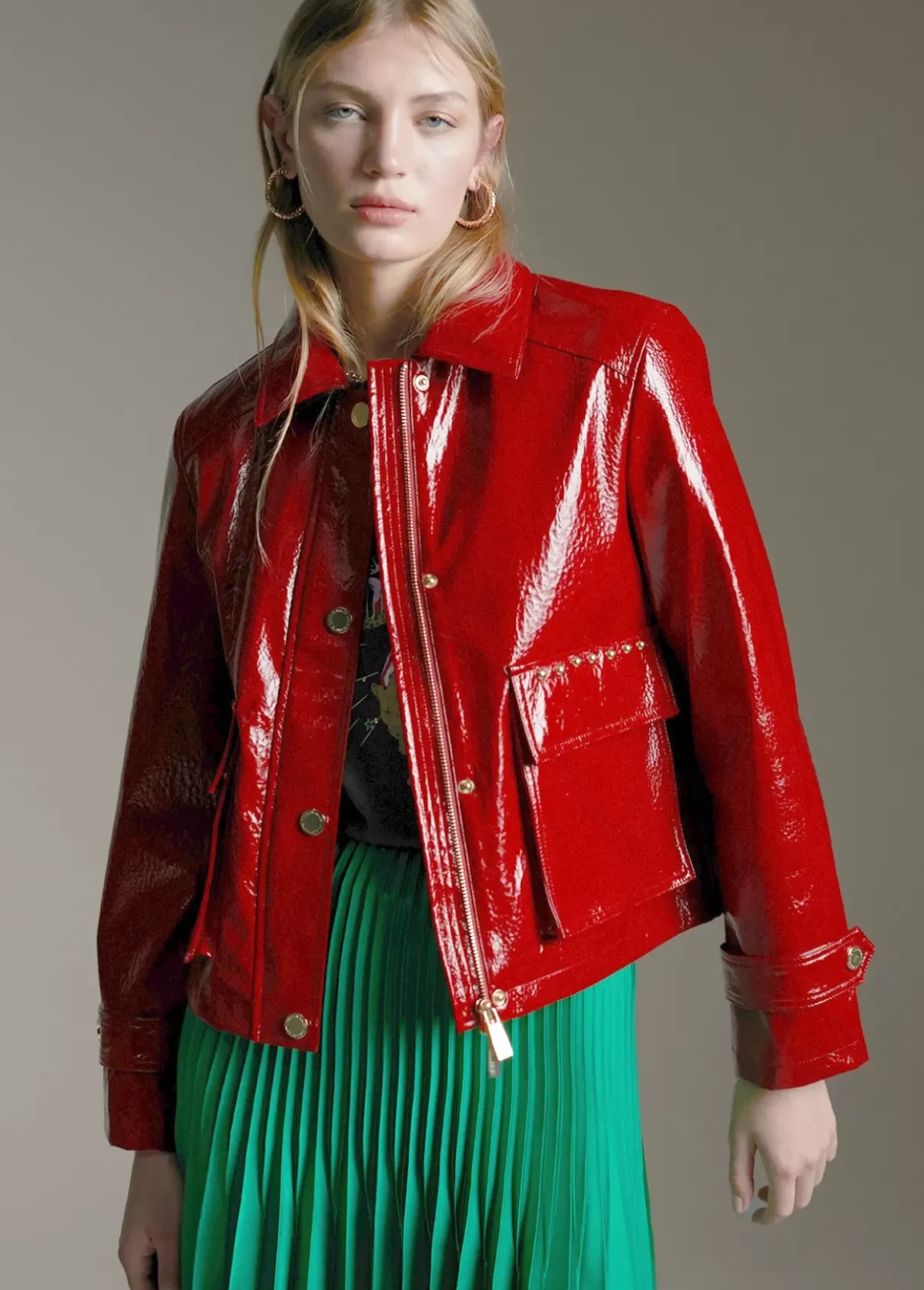 Clearance Chaqueta efecto charol Abrigos Y Cazadoras