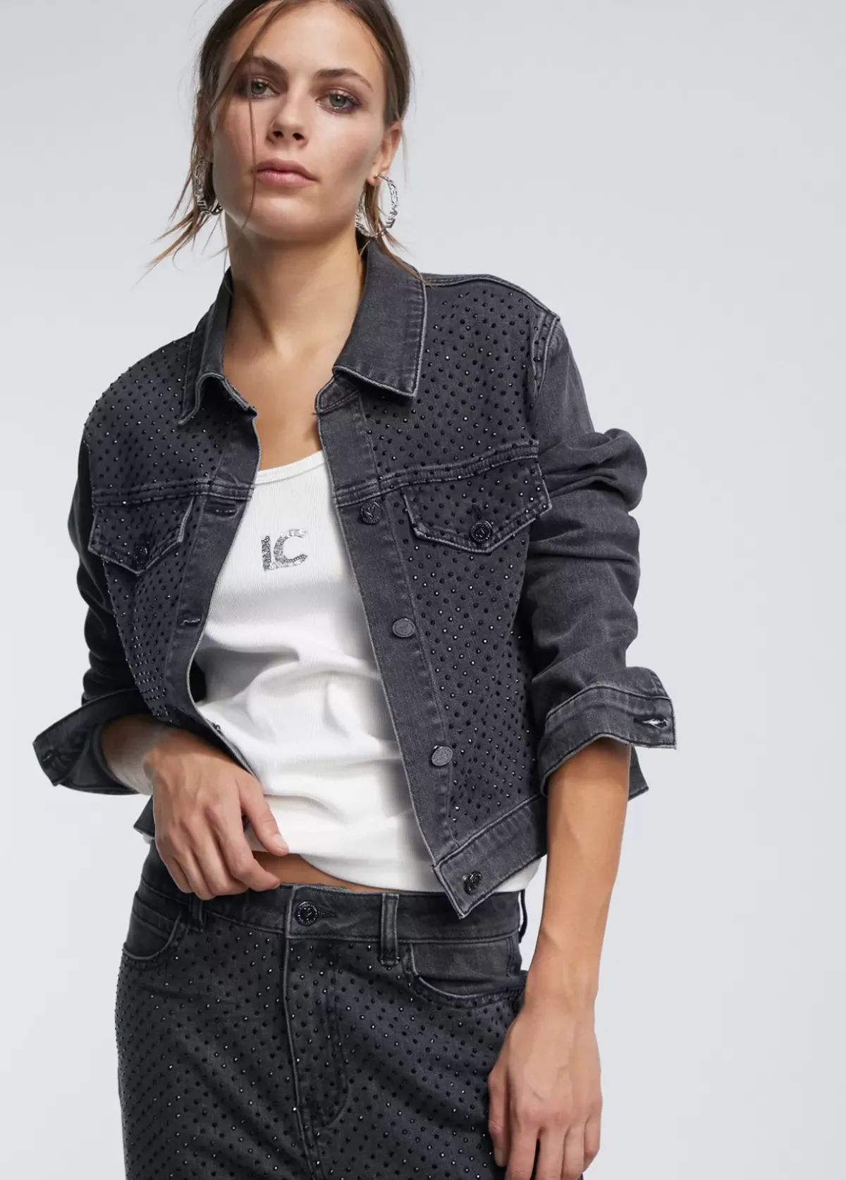 Online Chaqueta tejana strass Abrigos Y Cazadoras