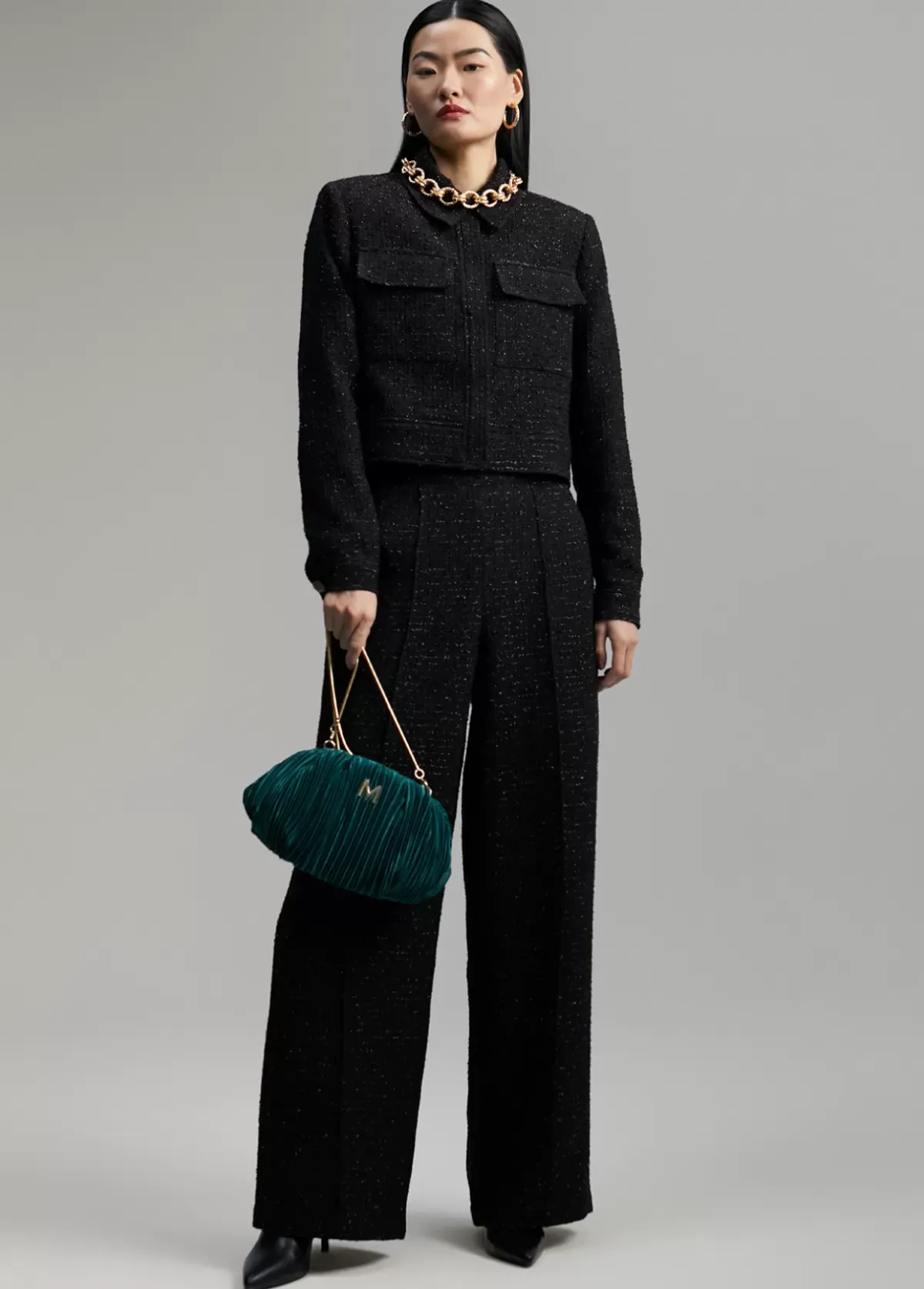 Best Chaqueta tweed cropped Chaquetas Y Gabardinas|Americanas Y Blazers