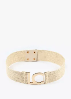 Clearance Cinturón elástico efecto ráfia Accesorios