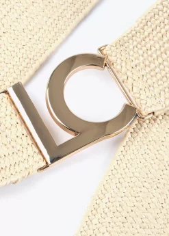 Clearance Cinturón elástico efecto ráfia Accesorios