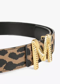 Online Cinturón reversible estampado animal y negro Animal Print|Cinturones