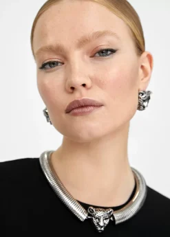 Discount Collar cabeza leopardo Bisuteria