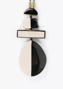 Online Collar colgante blanco y negro Bisuteria