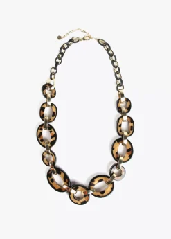 New Collar con aros animal print Bisuteria