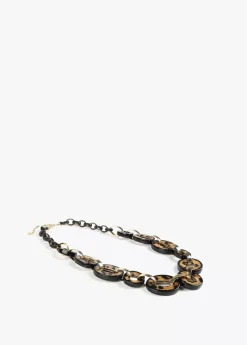 New Collar con aros animal print Bisuteria