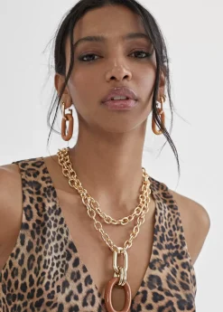 Hot Collar doble cadena y colgante Bisuteria