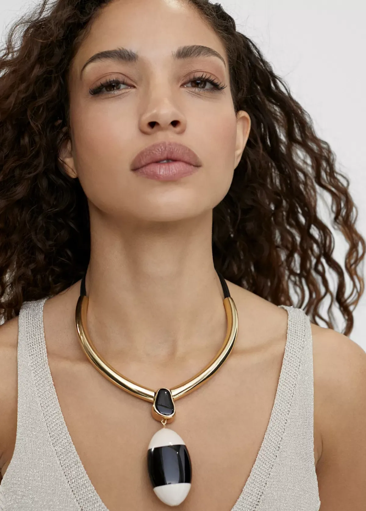 Clearance Collar gargantilla blanco y negro Bisuteria