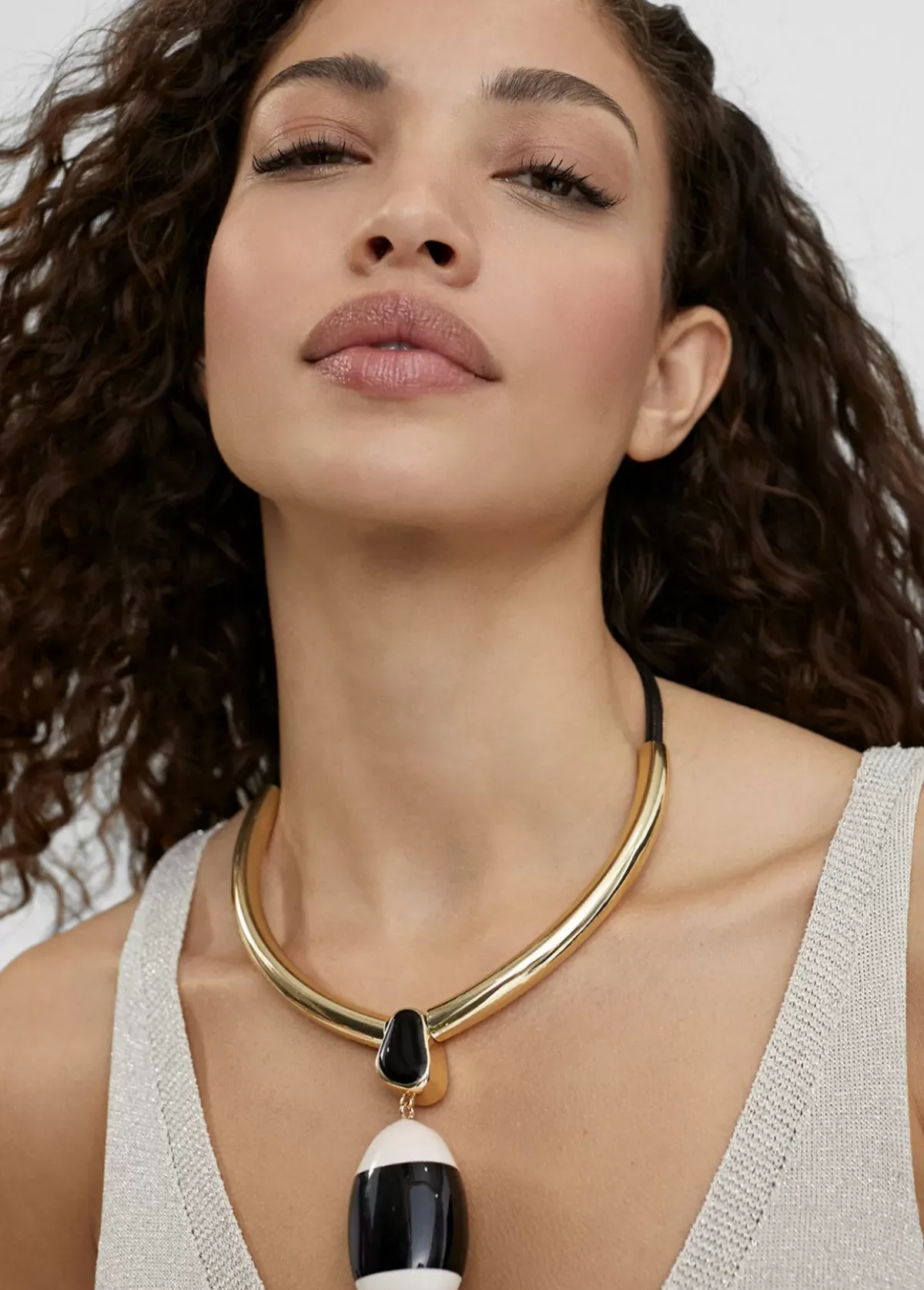 Clearance Collar gargantilla blanco y negro Bisuteria