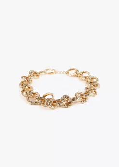 Collar gargantilla dorada con textura Collares