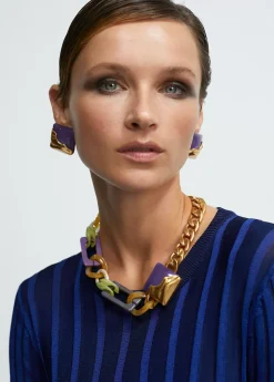 Discount Collar gargantilla dorado con colores combinados Collares