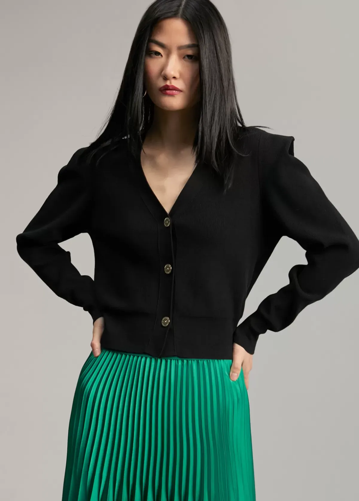 Online Cárdigan con hombreras Punto