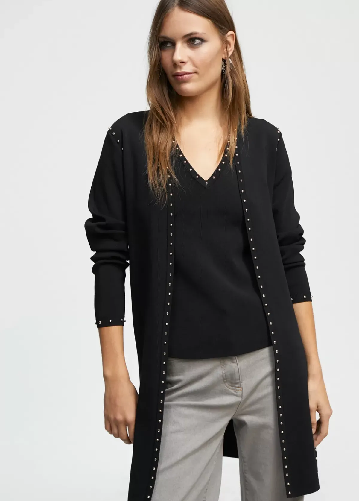 Discount Cárdigan de punto tachas Punto