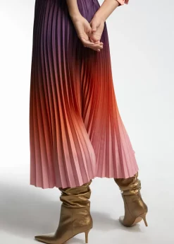 Clearance Falda degrade plisada Vestidos Y Faldas