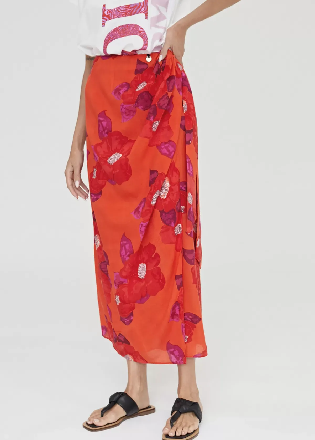 Clearance Falda estampada tipo pareo Accesorios|Vestidos Y Faldas