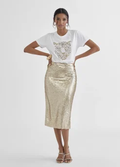 Clearance Falda lápiz metalizada Vestidos Y Faldas