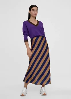 Discount Falda midi de rayas Vestidos Y Faldas