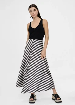 Online Falda midi de rayas Vestidos Y Faldas