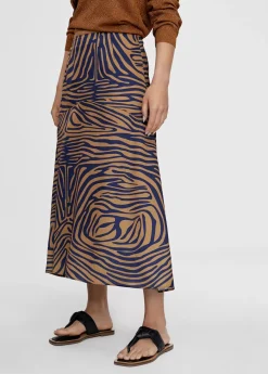 Falda midi estampado cebra Vestidos Y Faldas