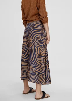 Falda midi estampado cebra Vestidos Y Faldas