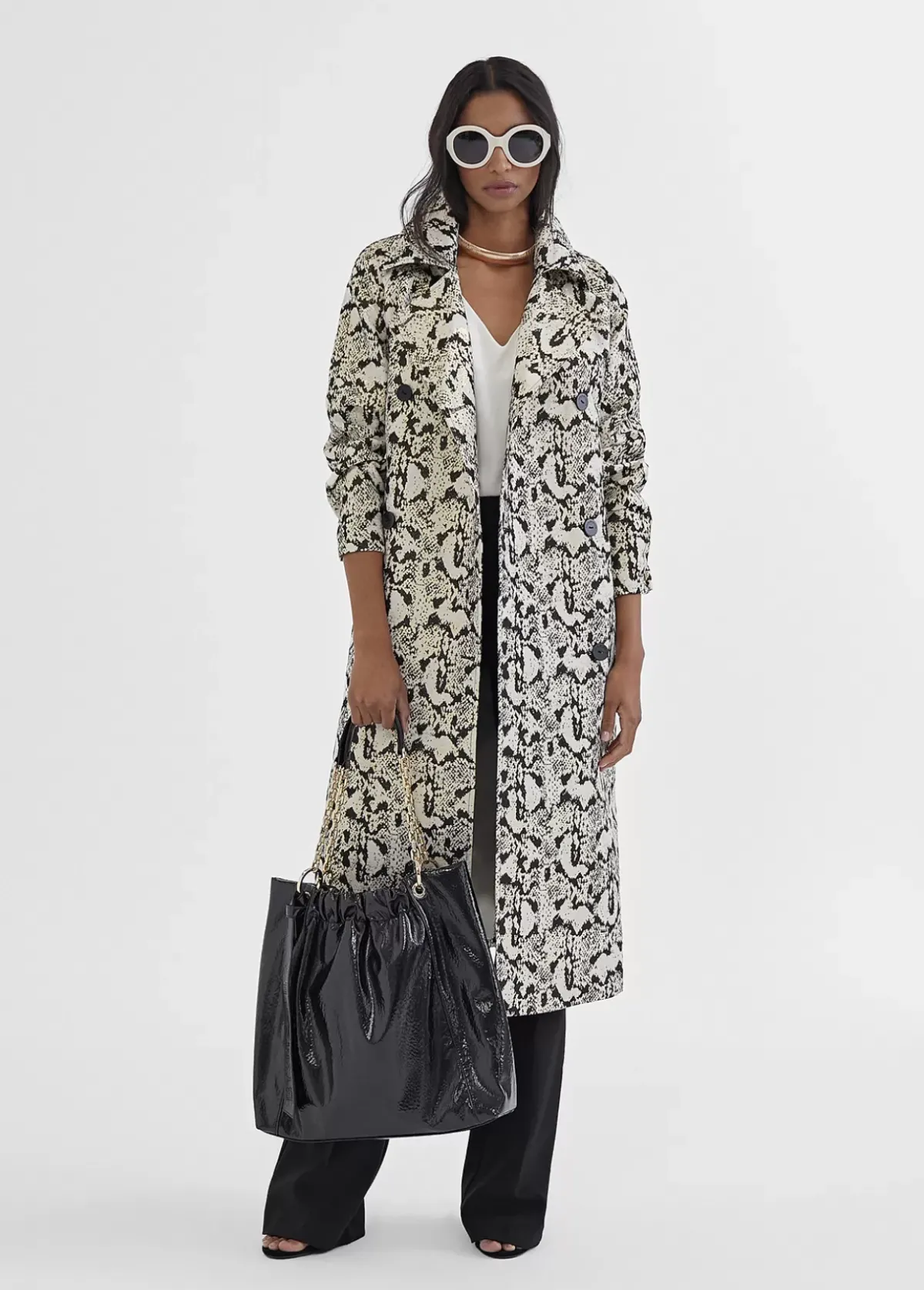 Discount Gabardina efecto serpiente Chaquetas Y Gabardinas|Abrigos Y Cazadoras