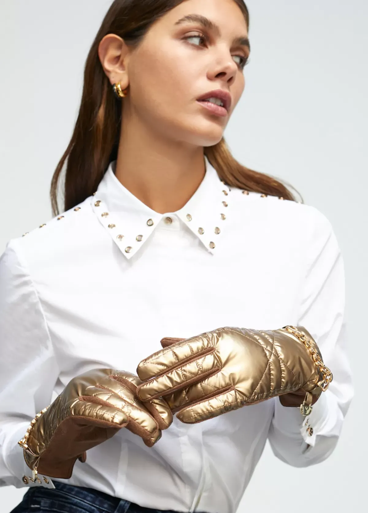 Clearance Guantes acolchados con cadena Gorros Sombreros Y Guantes